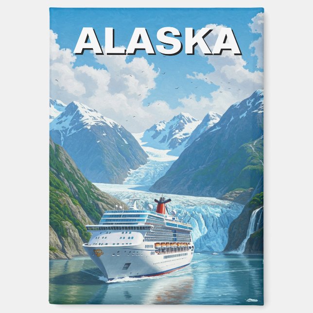 Aimant Bateau de croisière en Alaska Travel (Recto)
