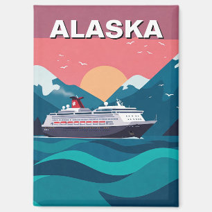 Aimant Bateau de croisière en Alaska Travel Abstrait
