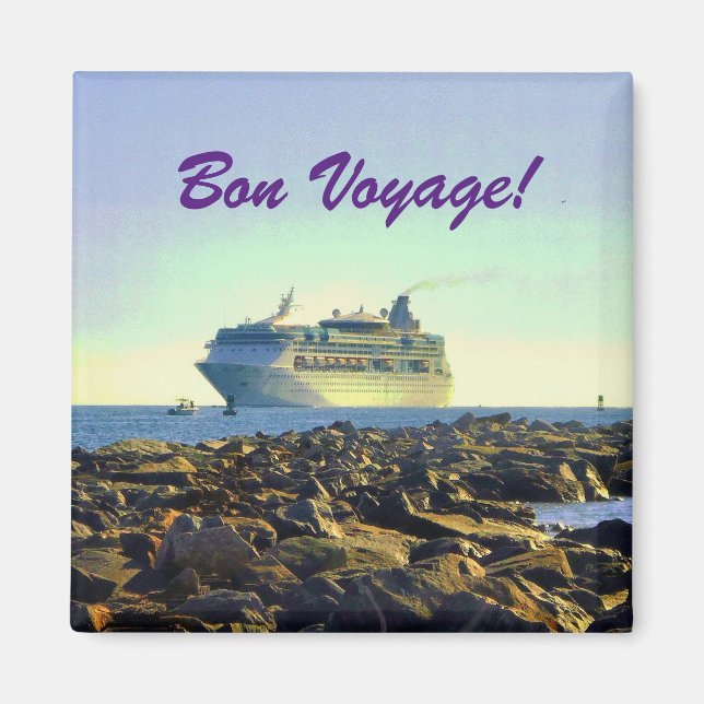 Aimant Bateau de croisière et joaillerie Bon Voyage (Devant)