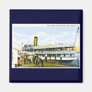 Aimant Bateau Landing à New Harbour, Block Island, R.I.