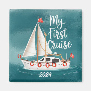 Aimant Bateau mignon - Ma première croisière - Personnali
