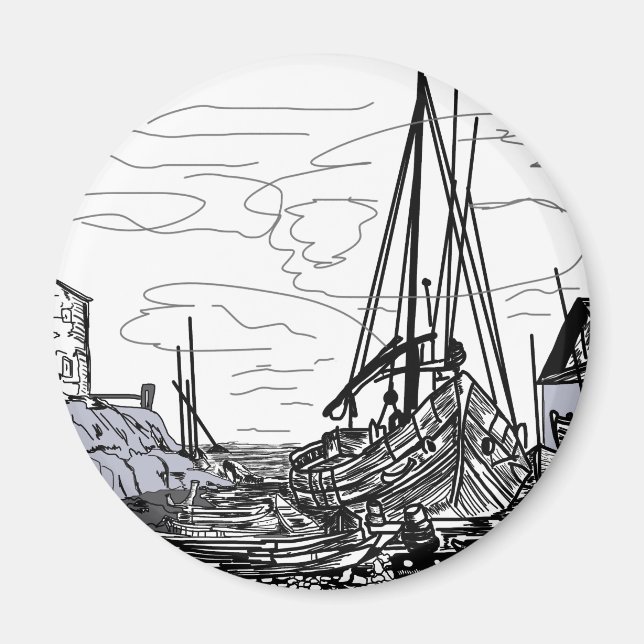 Aimant bateaux en mer (Devant)