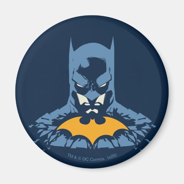Aimant Batman Bust brisé Avec Logo Or (Devant)