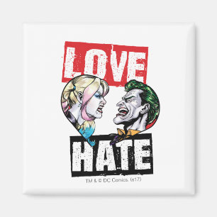 Aimant Batman Harley Quinn & Joker Love/Hate