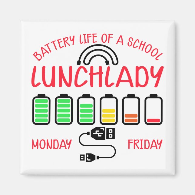 Aimant Battery Life Of A School Lunch Lady (Devant)