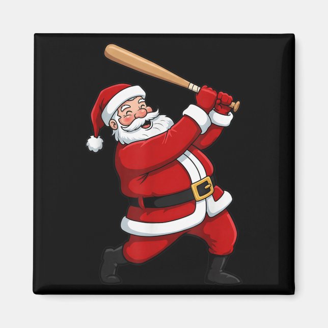 Aimant Batteur de baseball de Noël Père Noël Xmas Srt Pla (Devant)