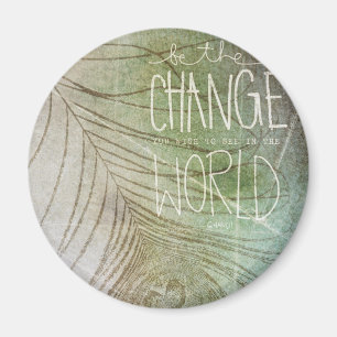 Aimant Be The Change - Citation Ghandi
