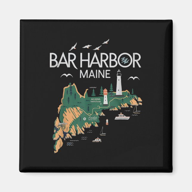 Aimant Beach Lighthouse Bar Harbour Maine (Devant)