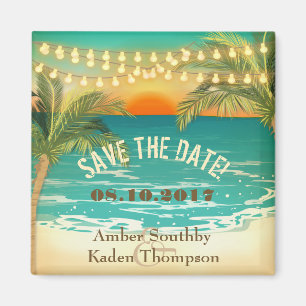 Aimant Beach Sunset Wedding Enregistrer la date