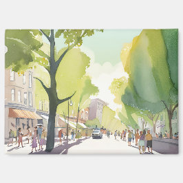 Aimant Beacon Street Été | Boston, MA Aquarelle