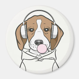 Aimant Beagle de refroidissement avec Bubblegum mignon ch