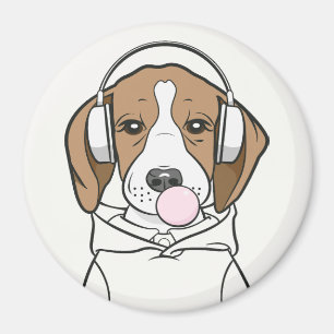 Aimant Beagle de refroidissement avec Bubblegum mignon ch