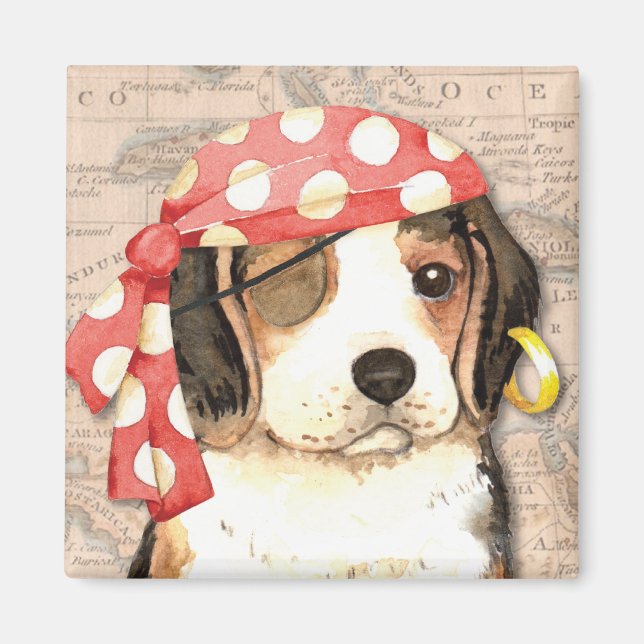 Aimant Beagle Pirate (Devant)