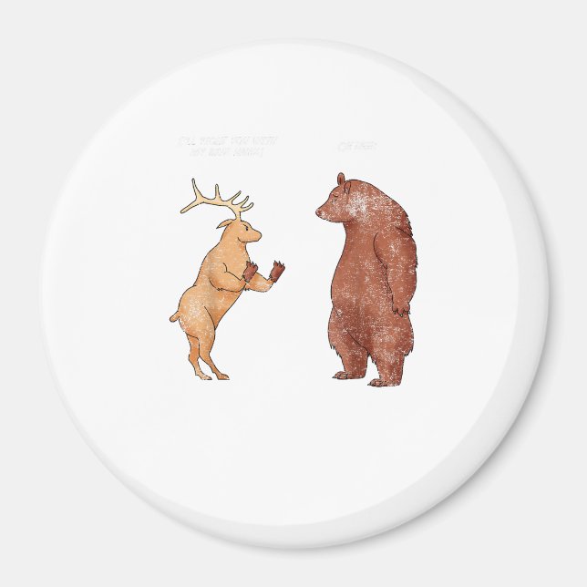 Aimant Bear Hands Oh Deer Funny Sayings Pun Gift  (Devant)