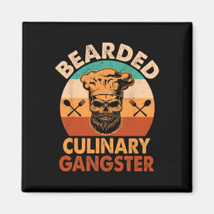 Aimant Beared culinaire Gangster Cuisine Funny Bbq Grille