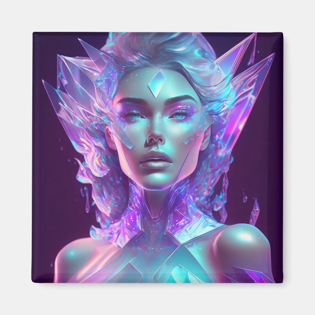 Aimant Beau Ai Art Joli Verre Icy comme Femme (Devant)