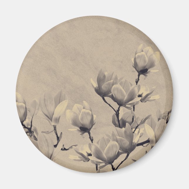 Aimant Beau art floral vintage au printemps (Devant)