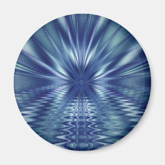 Aimant Beau Art Fractal Bleu Fin