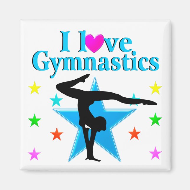 AIMANT BEAU BLEU J'ADORE GYMNASTICS DESIGN (Devant)