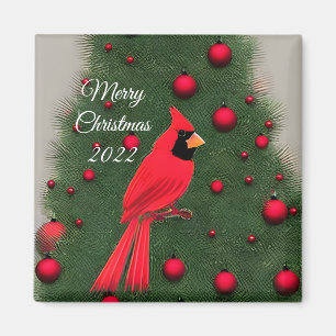 Aimant Beau Cardinal Rouge Noël