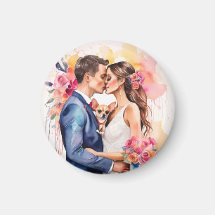 Aimant Beau couple Mariage avec mignonne drôle