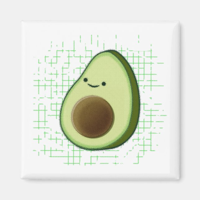 Aimant Beau Dessin Avocado Sur Un Arrière - plan Distress (Devant)