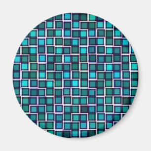 Aimant Beau Motif en Carrelage Abstrait en Bleu
