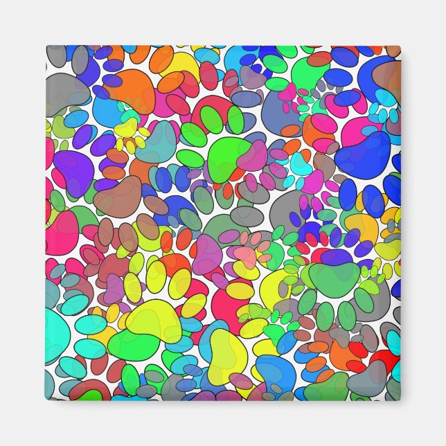 Aimant Beaucoup D'Empreintes de pattes De Chiens Partout (Devant)