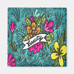 Aimant Beauté de l'oreiller avec fleurs