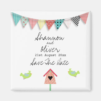 Aimant Beaux Oiseaux Whimsical Et Birdhouse Enregistrer L