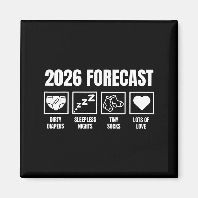 Aimant Bébé à venir bientôt 2026 Annonce de grossesse Pré (Devant)