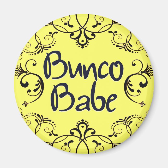 Aimant Bébé Bunco avec bouton à perles (Devant)