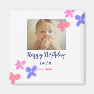 Aimant Bébé enfants 1er anniversaire ajouter le nom date