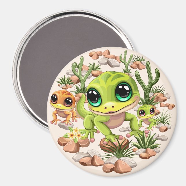 Aimant Bébé Geckos jote personnages de dessin (Recto/Verso)