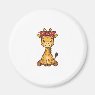 Aimant Bébé girafe mignon avec noeud papillon design vect