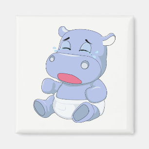 Aimant Bébé hippopotame pleurant