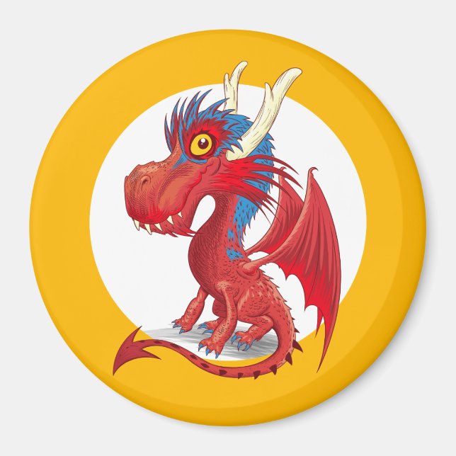 Aimant Bébé mignon Dragon (Devant)