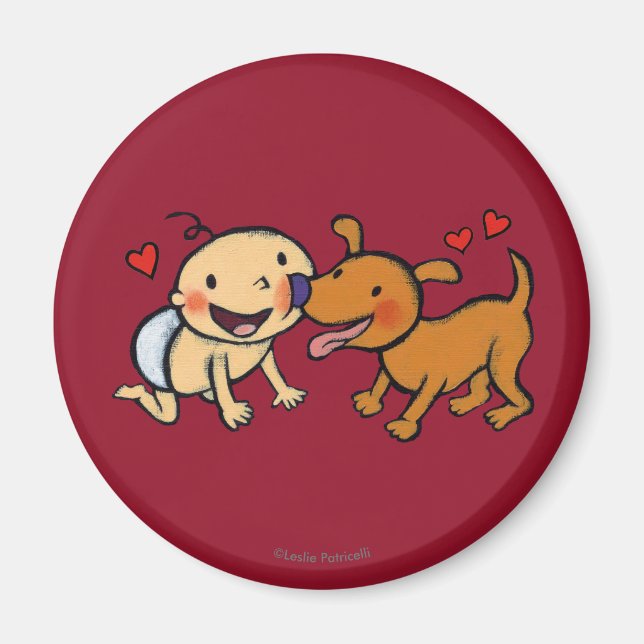 Aimant Bébé Nez Baisers du chien (Devant)