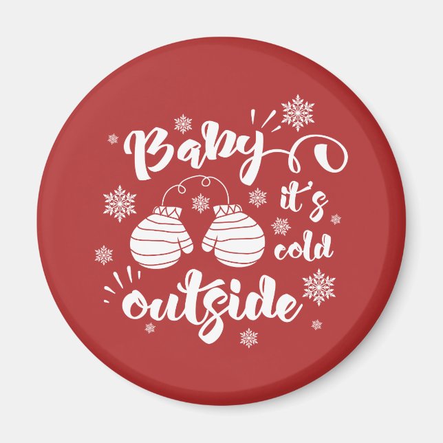 Aimant Bébé son froid dehors mignonette mittens hiver (Devant)