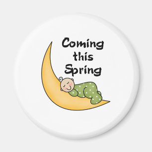 Aimant Bébé sur la lune printemps