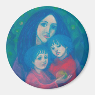 Aimant Bedtime fairytale, mother& kids art mothers day
