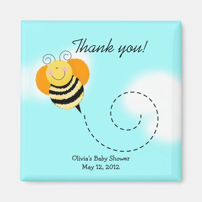 Aimant Bee Hop Bumble Bee Baby shower Favoriser l'aimant (Devant)