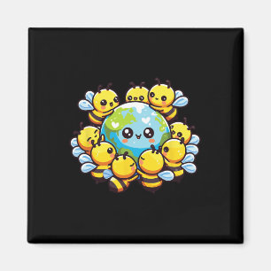 Aimant Bee Kawaii Bees du monde de la Terre