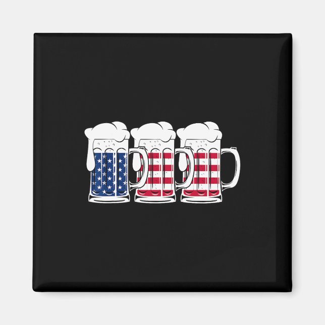 Aimant Beer Usa Drapeau Merica Boire Américain Hommes Fem (Devant)
