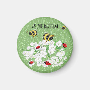 Aimant BEES et LadyBugs - Art de LeahG Sauvez les abeille