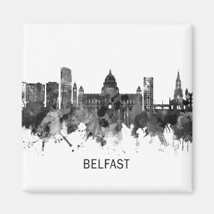 Aimant Belfast Northern Ireland Skyline BW