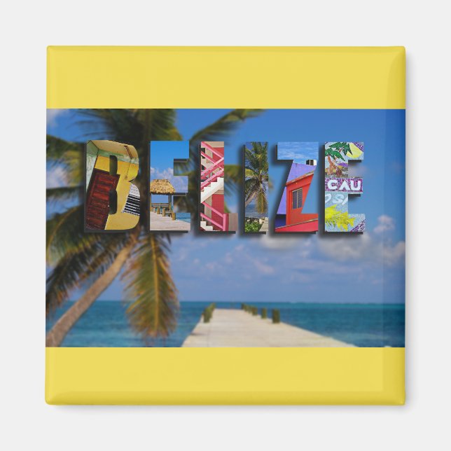 Aimant Belize Tropical Beach Blue Ocean Travel Photos (Devant)