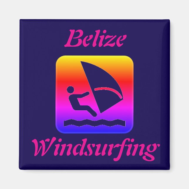 Aimant Belize Windsurf Rainbow (Long Caye) (Devant)