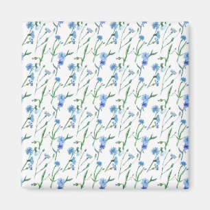 Aimant Belle aquarelle cornfleurs