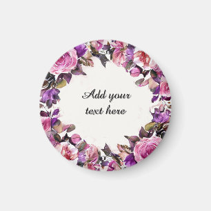 Aimant Belle Bordure Florale Aquarelle